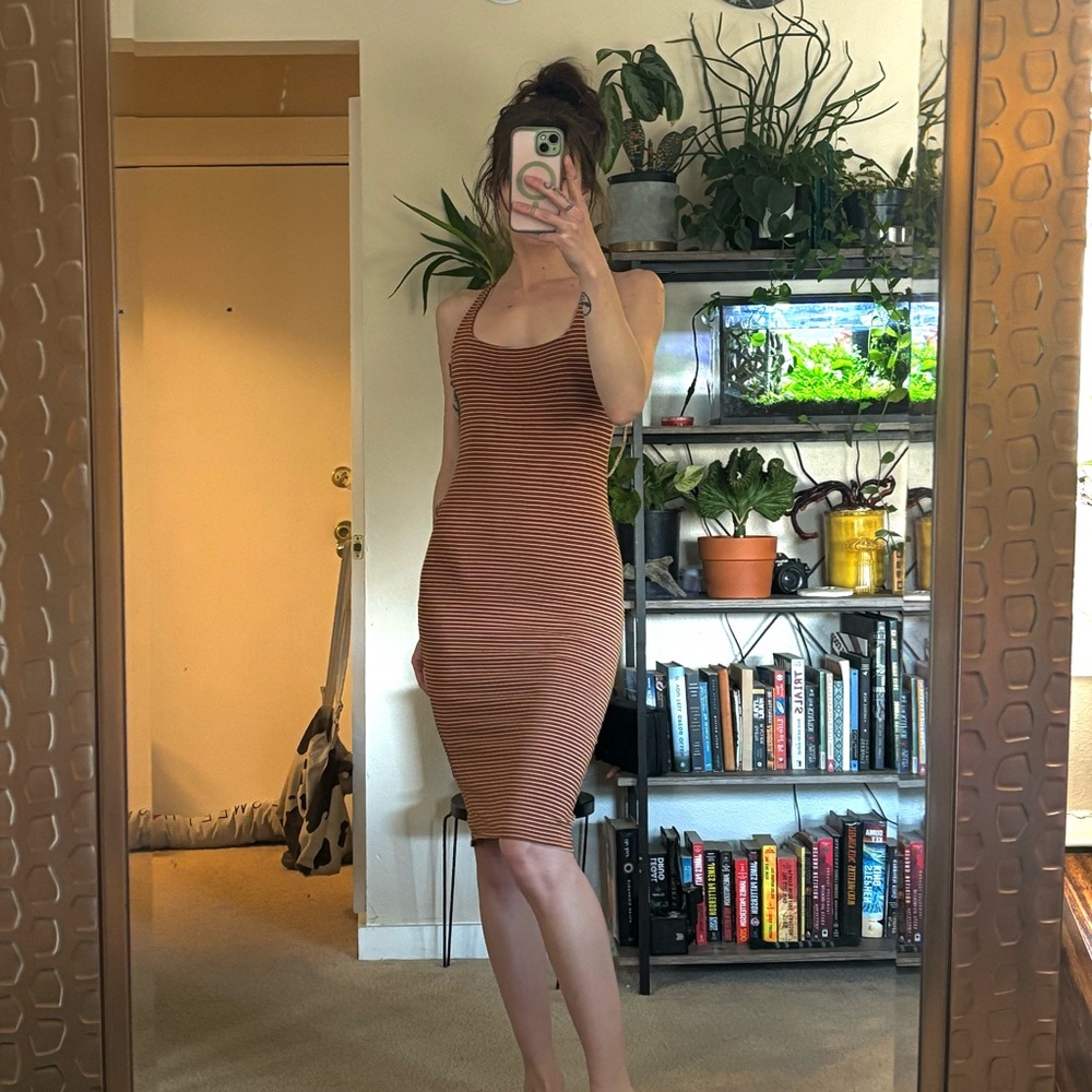 Heart & Hips Striped Midi Dress